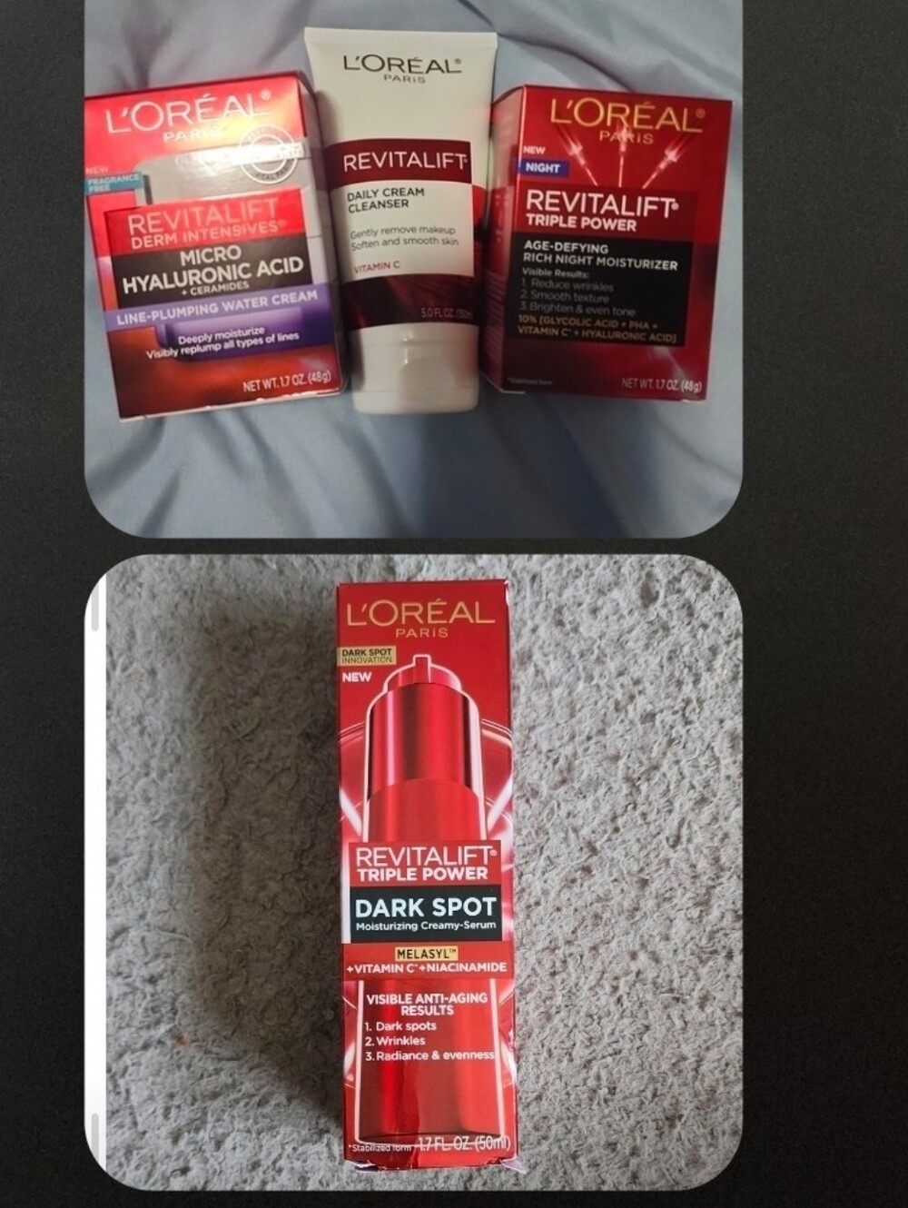 4 bulk Revitalift Daily Cream Cleanser & Night Moisturizer Set - Red